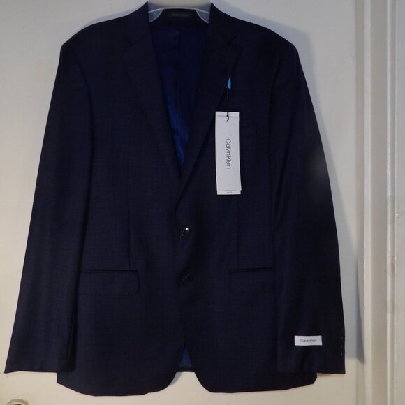NWT Calvin Klein Navy Wool Blazer / Suit Coat Sz 44R